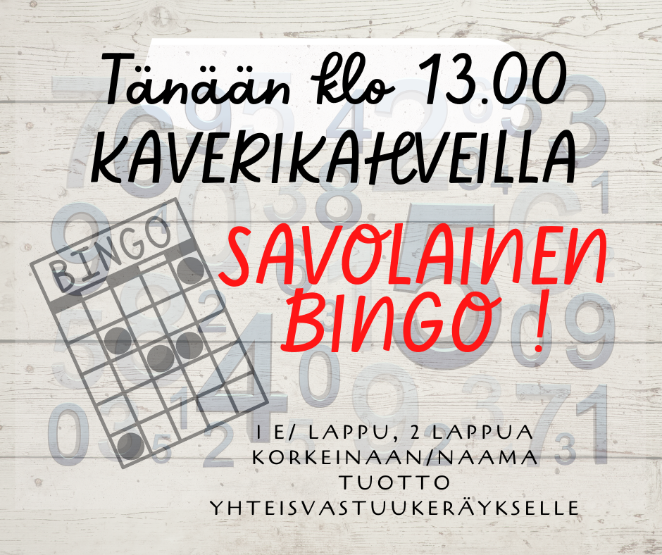 Kaverikahvit Suolahden srk-talossa ke 29.3. klo 12-14.30.