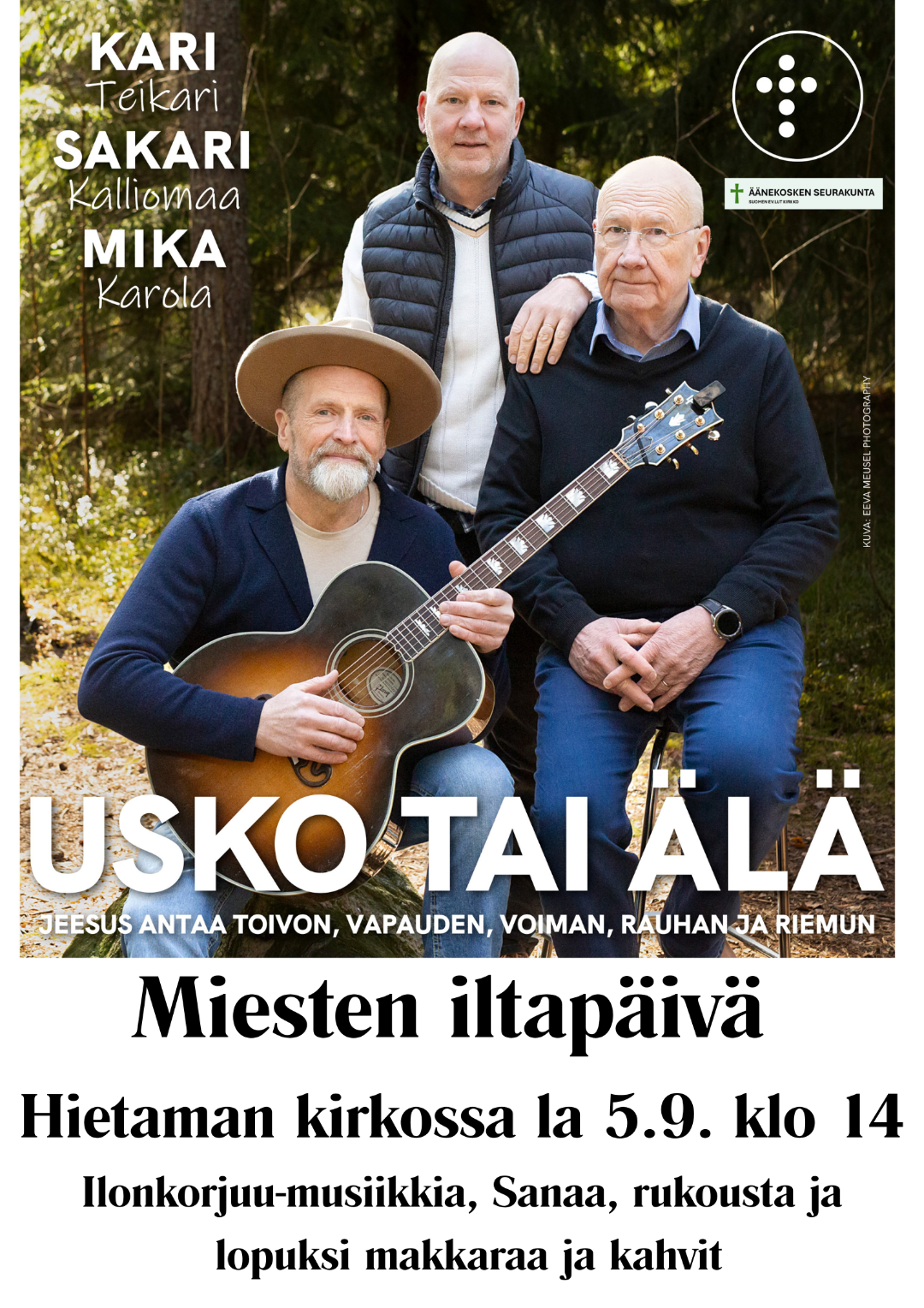 La 5.9. klo 14 Miesten iltapäivä Hietaman kirkossa
