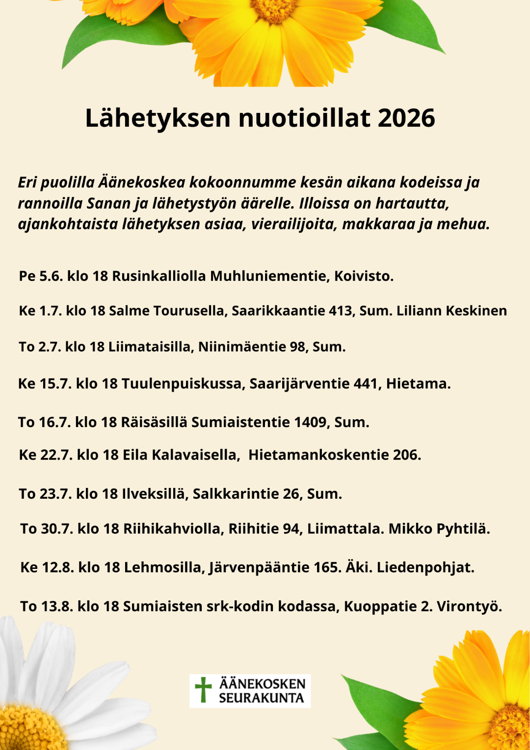 Nuotioillat kesällä 2026!